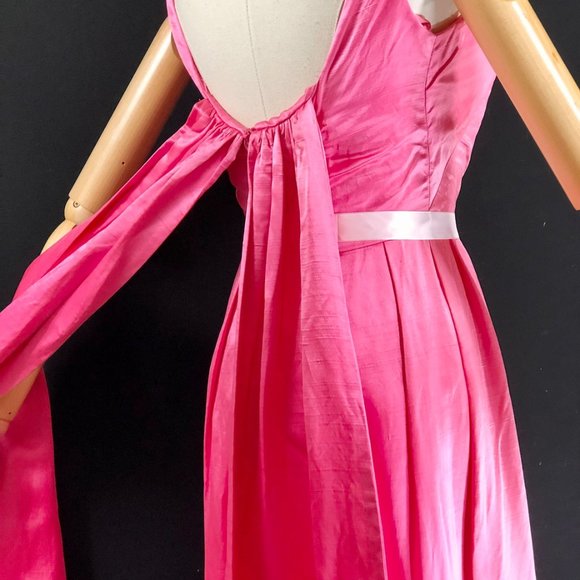 COTILLION PINK formal dress bubblegum silk long ma - Picture 7 of 9